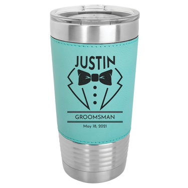 Personalized 20oz Leatherette Groomsmen Tumbler Gift